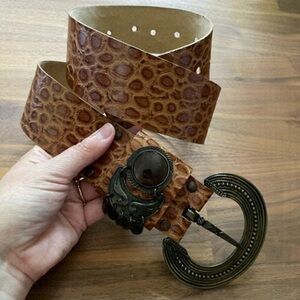 Brown Textured Men's Belt